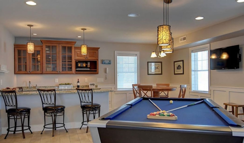 RBC Homes built unique custom living rooms with billiards.