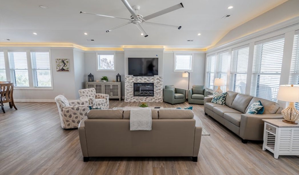 Living area of custom home with relaxing ambience build by the RBC Homes for their client