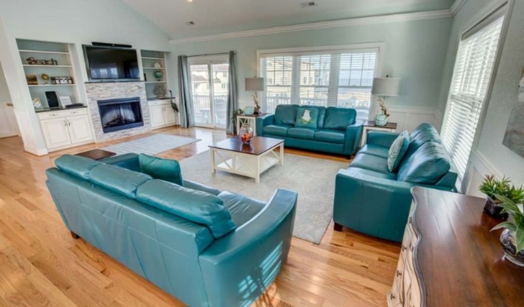 Inside the custom home in Virginia Beach with elegant living area built by RBC Homes