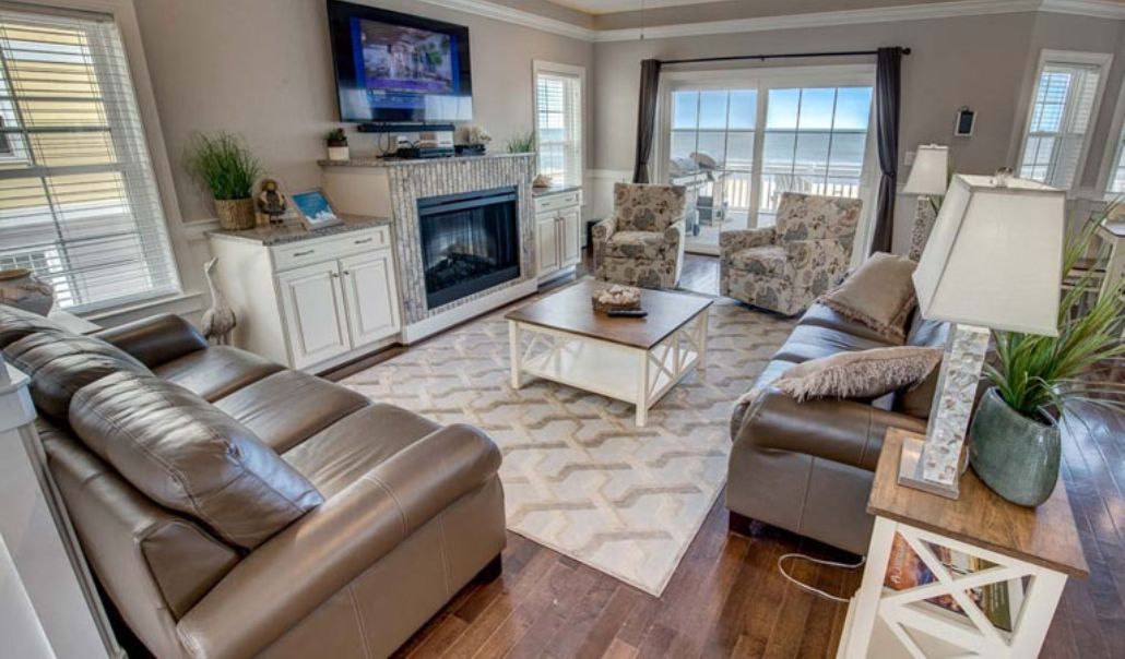 Living area of Aquatic Dreams featuring luxurious amenities and elegant interior design in Virginia Beach