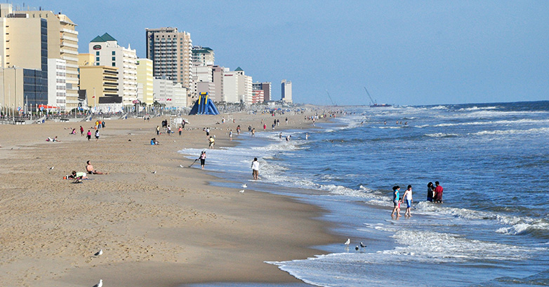 Virginia Beach's sandy shores and ocean waves make it a perfect family-friendly destination for a relaxing beach day.