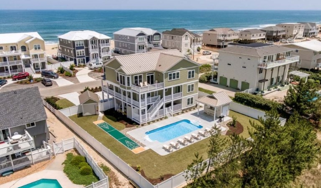 Virginia Beach beachfront property with a pool and large yard, emphasizing home improvement regulations.