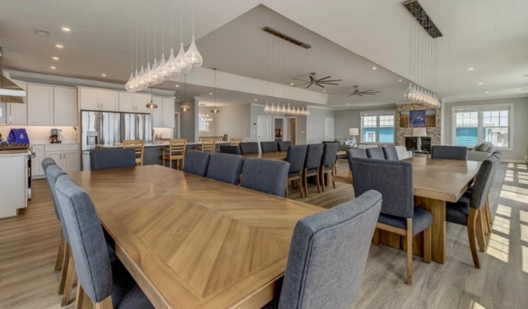 Open-concept Virginia Beach family home interior with large dining area and premium build finishes