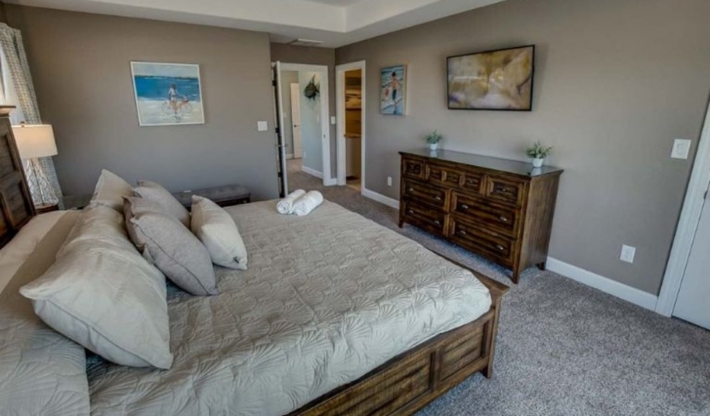 Cozy in-law suite addition with spacious bedroom designed for comfortable retirement living