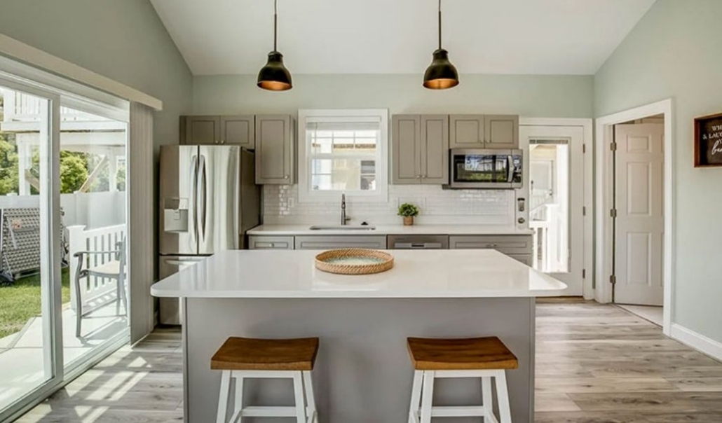 Zero-step entry kitchen addition with open layout for accessible retirement living