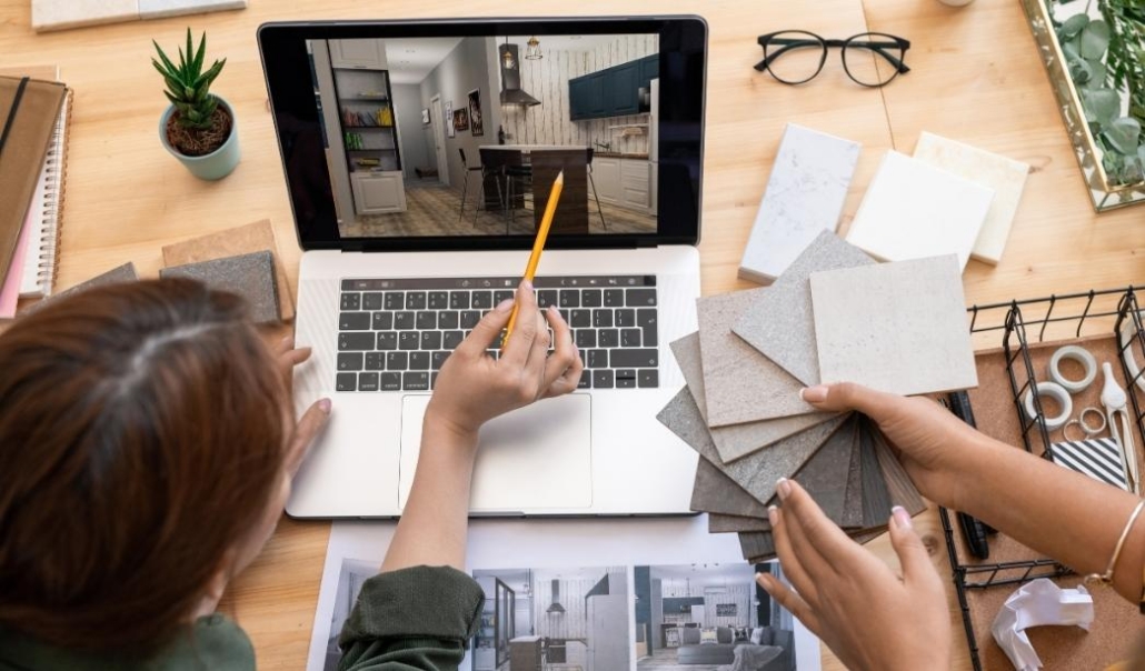 Home design consultation comparing finishes, layouts, and custom interior concepts.